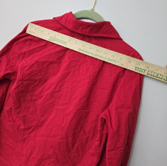 Worthington Top Women's Size 6 Red Button Up Shirt Long Sleeve Stretch Workwear - Picture 9 of 10